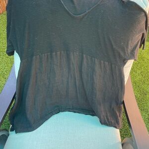 Cut loose xl cotton and linen a line black tee